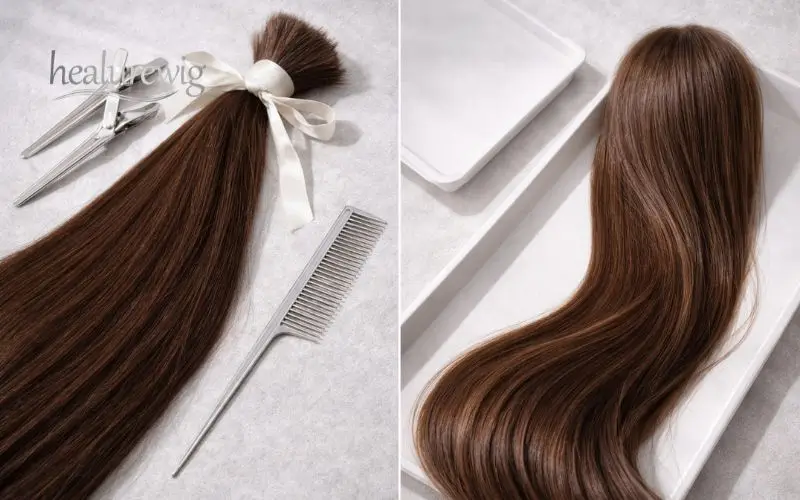  Remy human hair bundles and professional processing tools for premium wig manufacturing
