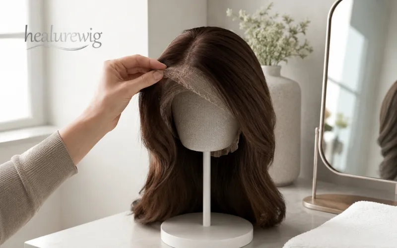  Full hand tied wig cap with soft sheer mesh construction
