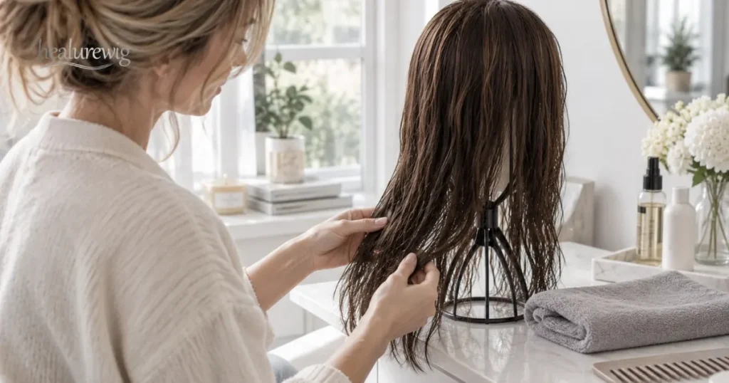 How long does a human hair wig take to air dry?