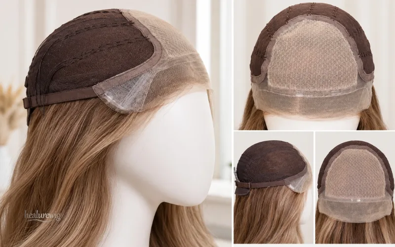 Inside view of a glueless lace front wig with adjustable tension control and secure cap construction