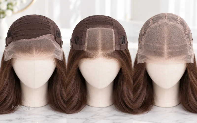 Comparison of lace front closure and full lace wig cap constructions